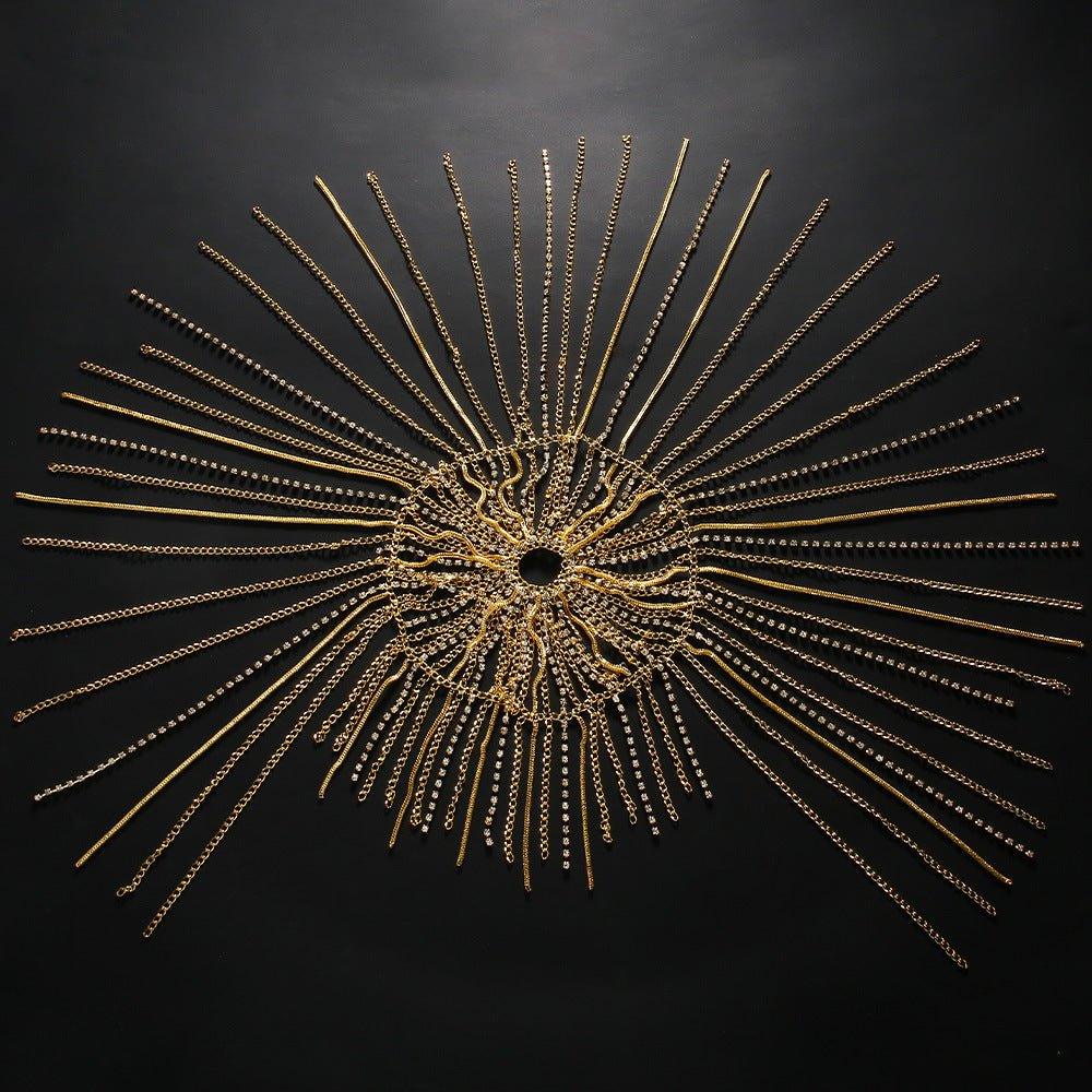 Mariam's Collection Mariam's Collection MAC153 High-end Tassel Rhinestone Hair Chain — construction detail