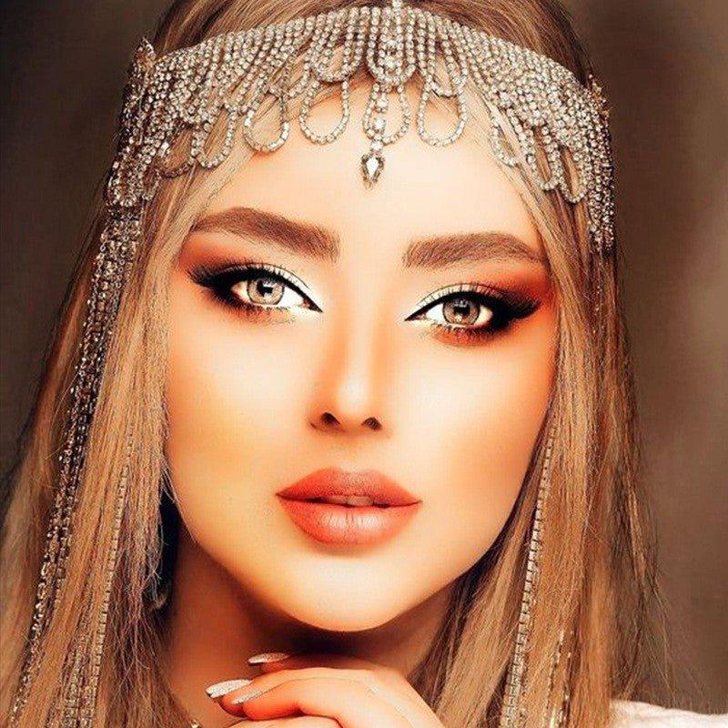Mariam's Collection MAC155 Fashionable Rhinestone Ttassel Headwear Multi-layered Zircon Hair Chain — main product shot