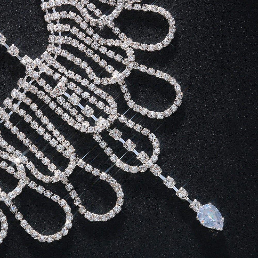 Mariam's Collection MAC155 Fashionable Rhinestone Ttassel Headwear Multi-layered Zircon Hair Chain — construction detail