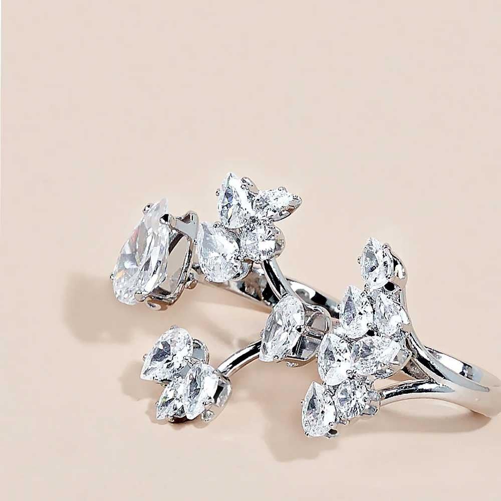 Mariam's Collection Mariam's Collection MAC157 Premium Zircon Stacked Flower Ring — product category context