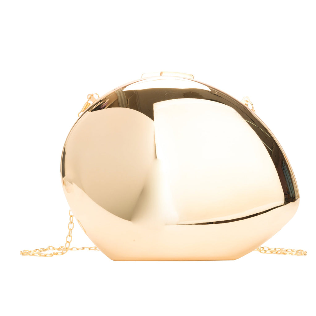 Mariam's Collection MAC160 Metal Acrylic Goose Egg Shoulder Crossbody Chain Cosmetic Bag — lifestyle worn / used context