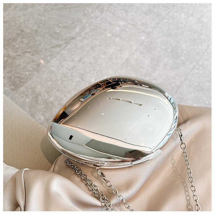 Mariam's Collection MAC160 Metal Acrylic Goose Egg Shoulder Crossbody Chain Cosmetic Bag — detail shot 9