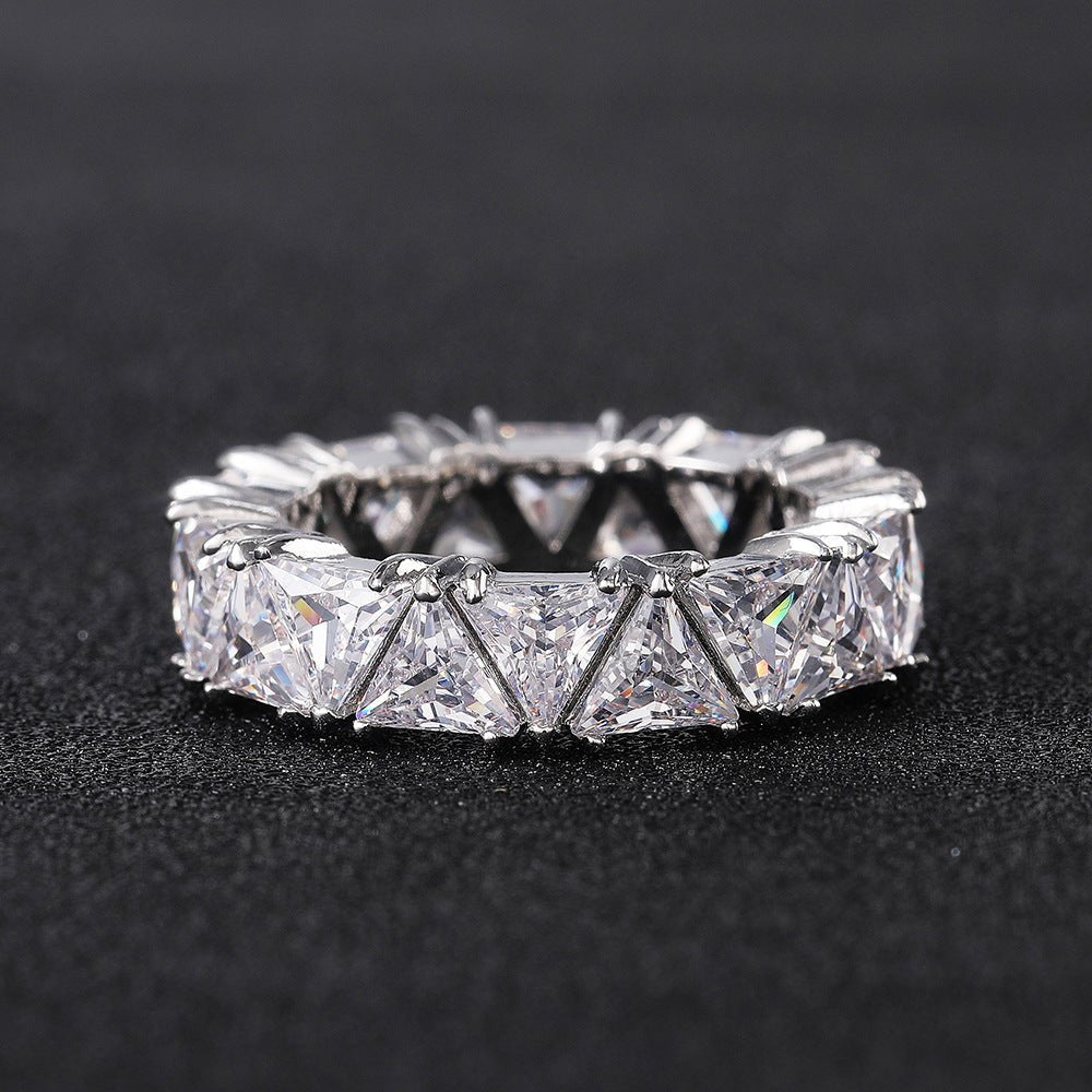 Mariam's Collection MAC161 Full-Circle Single-Row Triangular Zircon Ring — detail shot 6