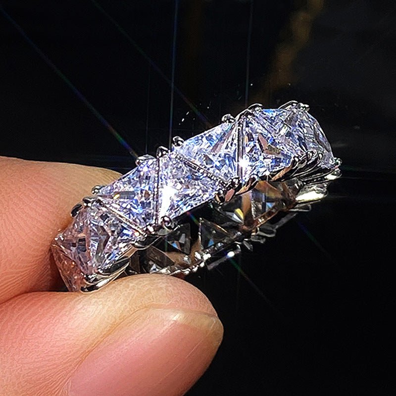 Mariam's Collection MAC161 Full-Circle Single-Row Triangular Zircon Ring — product category context