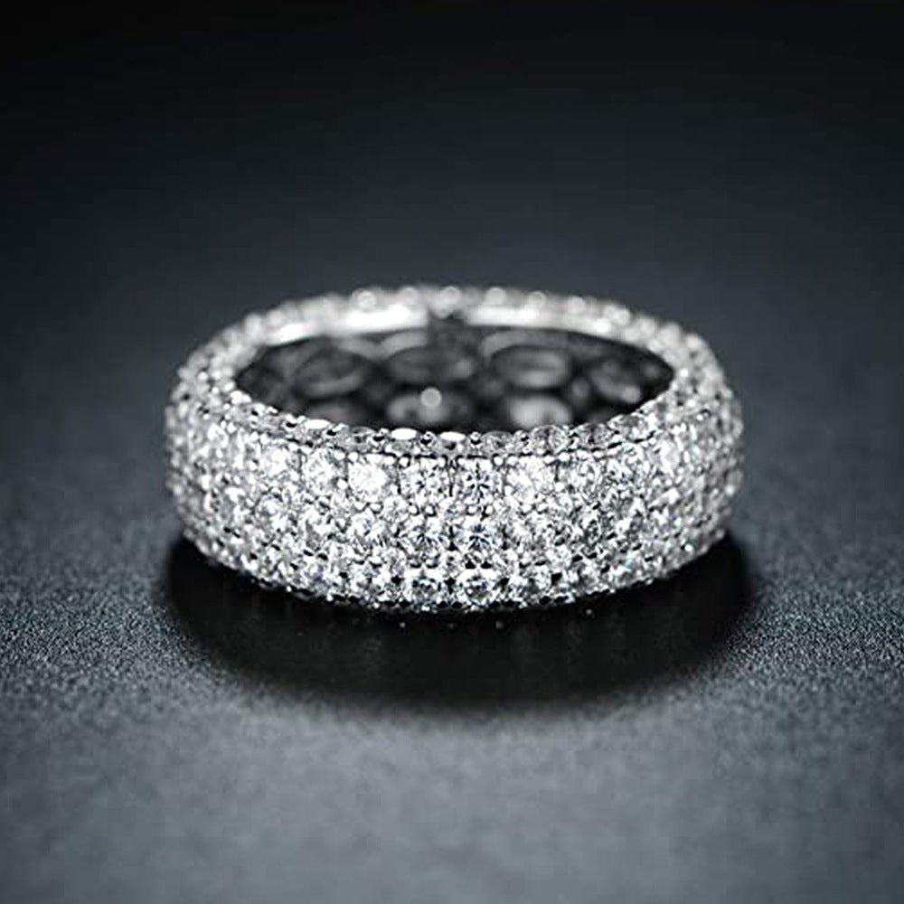 Mariam's Collection MAC164 Multi-Layered High-End Super Sparkling Full Diamond Ring — main product shot