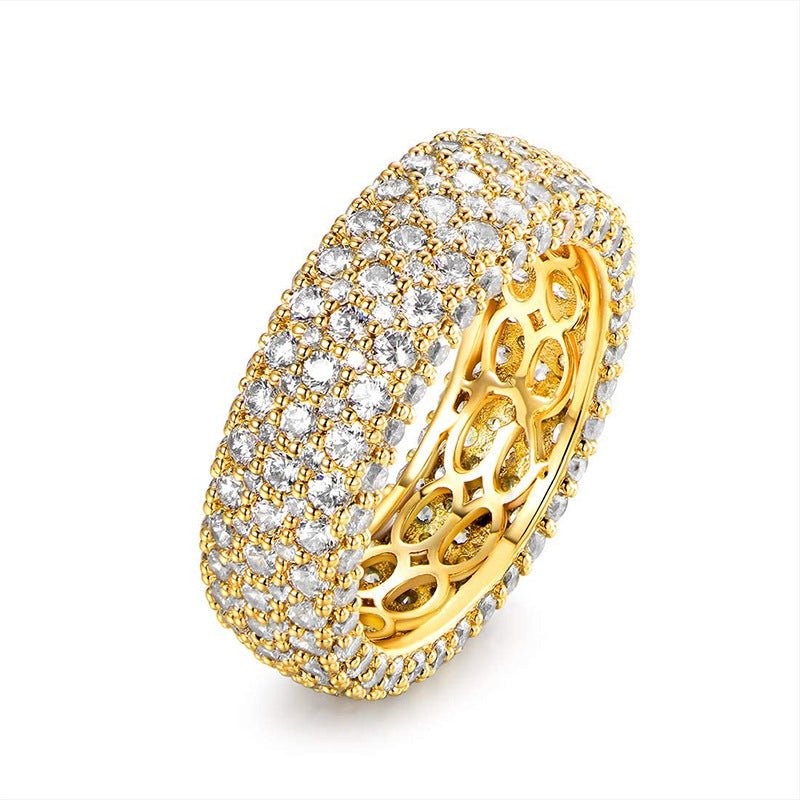 Mariam's Collection MAC164 Multi-Layered High-End Super Sparkling Full Diamond Ring — Mariam's Collection branding close-up