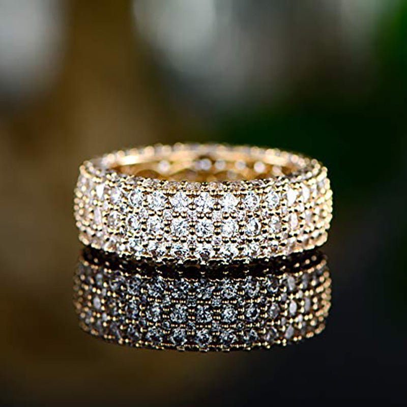 Mariam's Collection MAC164 Multi-Layered High-End Super Sparkling Full Diamond Ring — construction detail