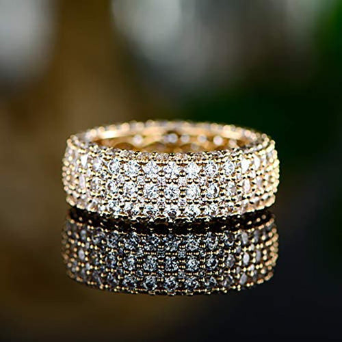 MAC164 Multi-Layered High-End Super Sparkling Full Diamond Ring
