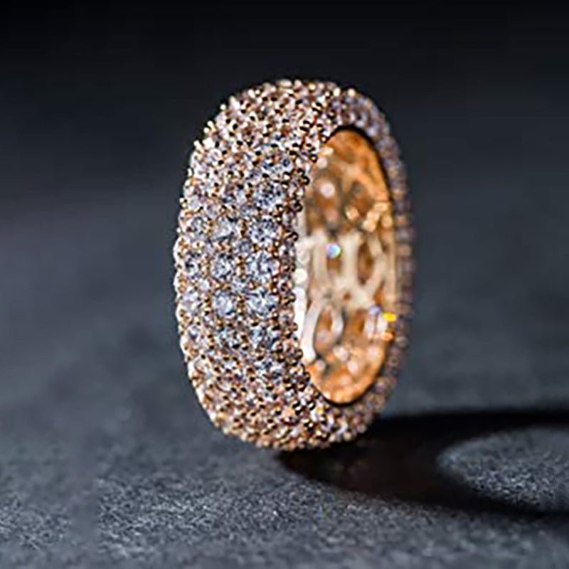 Mariam's Collection MAC164 Multi-Layered High-End Super Sparkling Full Diamond Ring — detail shot 6