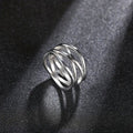 Mariam's Collection Mariam's Collection MAC166 Simple Geometric Lines Hollow Ring — main product shot