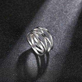 Mariam's Collection MAC166 Simple Geometric Lines Hollow Ring
