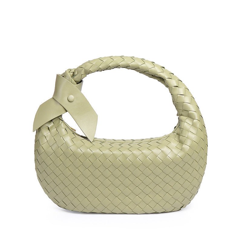 Mariam's Collection MAC168 Simple And Sstylish Woven Leather Handbag(No bow) — back view