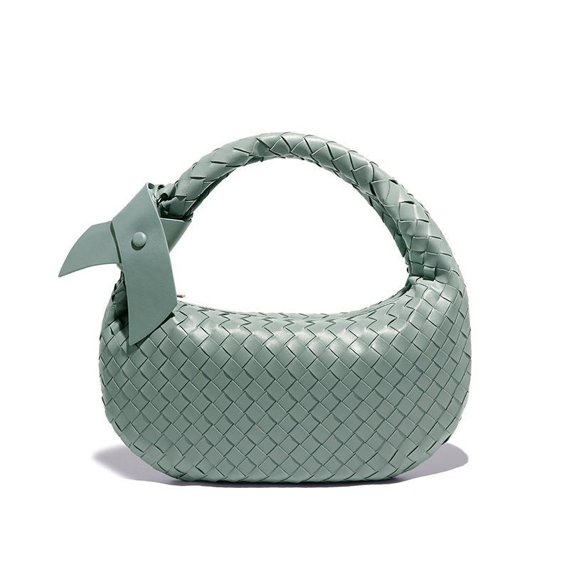Mariam's Collection MAC168 Simple And Sstylish Woven Leather Handbag(No bow) — in-use photo