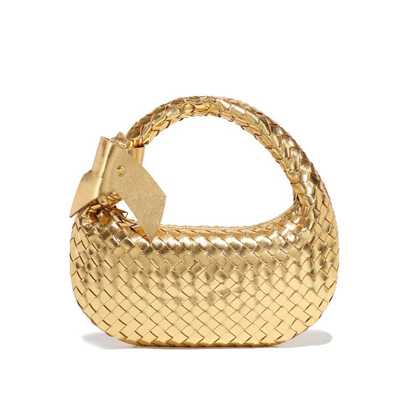 Mariam's Collection MAC168 Simple And Sstylish Woven Leather Handbag(No bow) — side view
