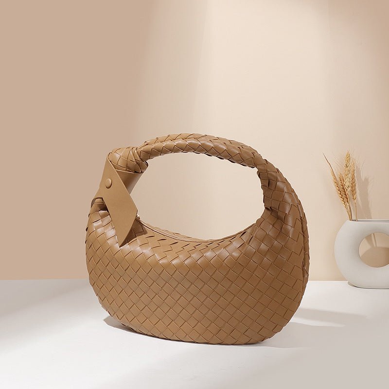 Mariam's Collection MAC168 Simple And Sstylish Woven Leather Handbag(No bow) — Mariam's Collection branding close-up