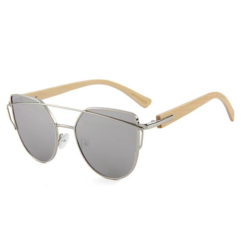 Mariam's Collection MAC169 Fashionable Cat-eye Metal Frame BamboTemple Sunglasses — product category context