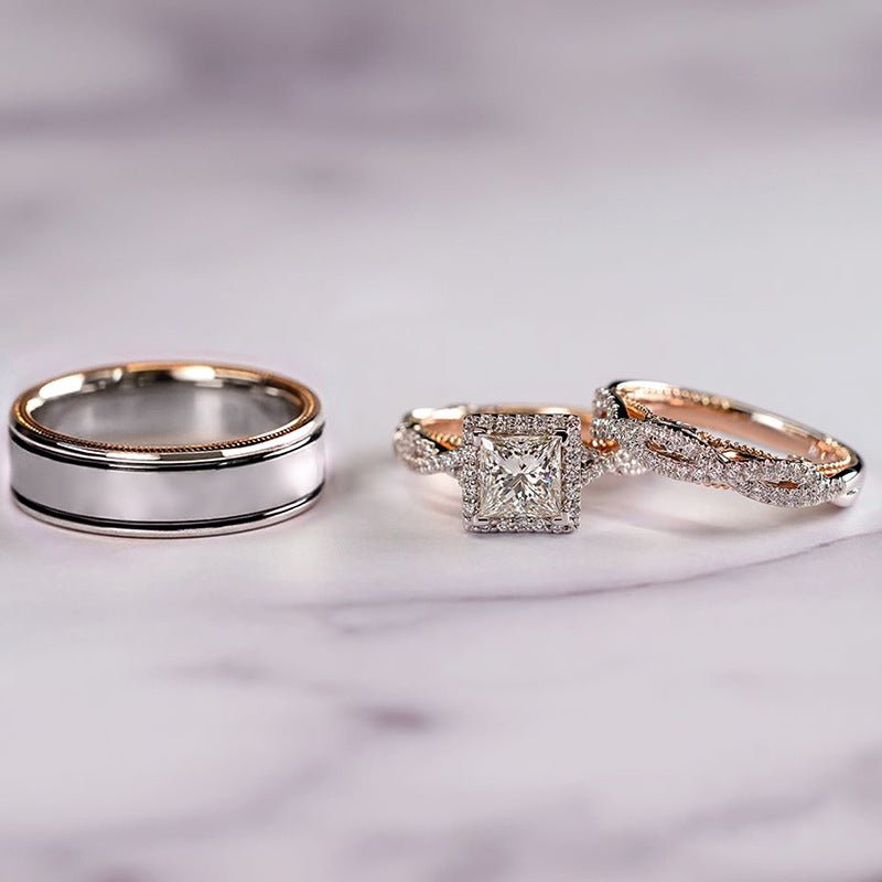Mariam's Collection MAC175 Rose Gold Sparkling Zircon Luxury Engagement Ring — product category context