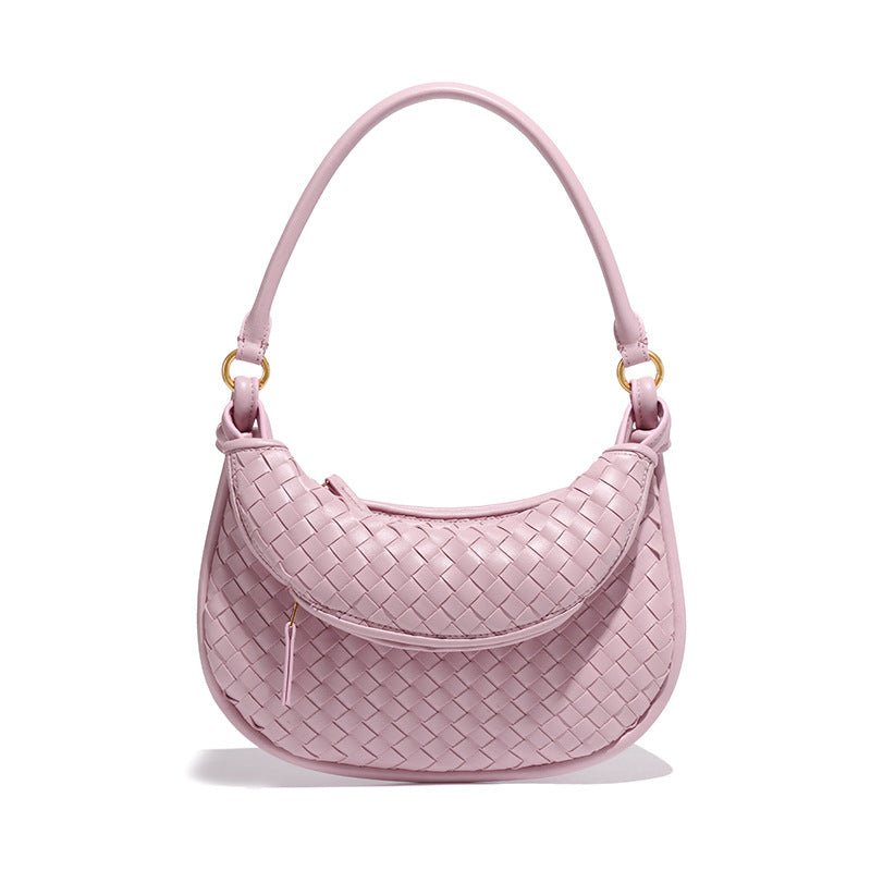 Mariam's Collection MAC177 Fashionable And Versatile Retro Woven High-end Shoulder Armpit Bag — Mariam's Collection branding close-up