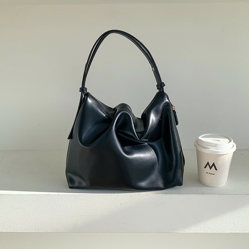 Mariam's Collection MAC180 High-End Pleated PU Leather All-Match Tote Bag — detail shot 6