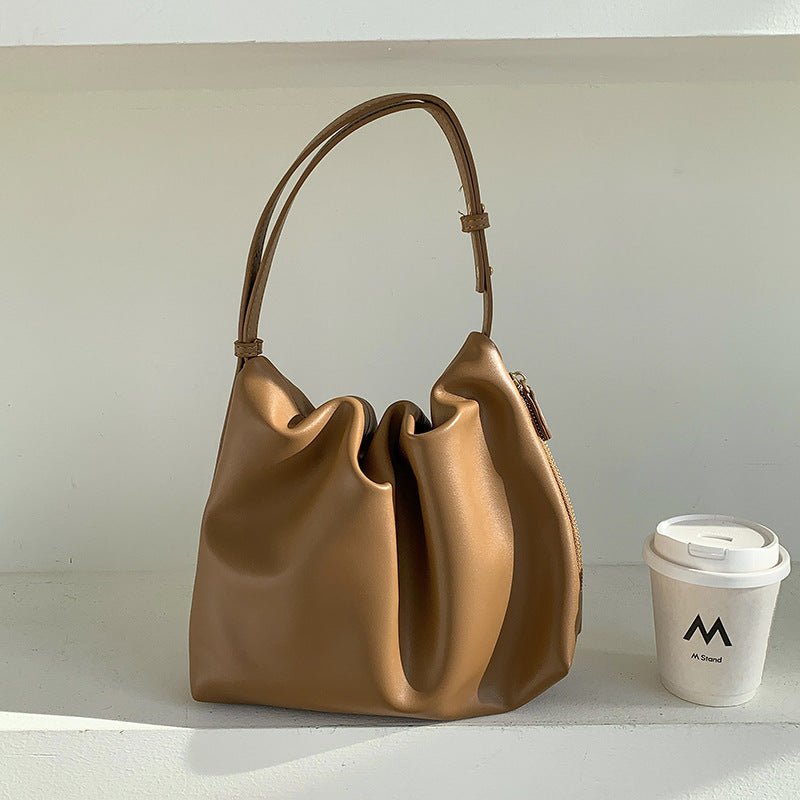 Mariam's Collection MAC180 High-End Pleated PU Leather All-Match Tote Bag — detail shot 7