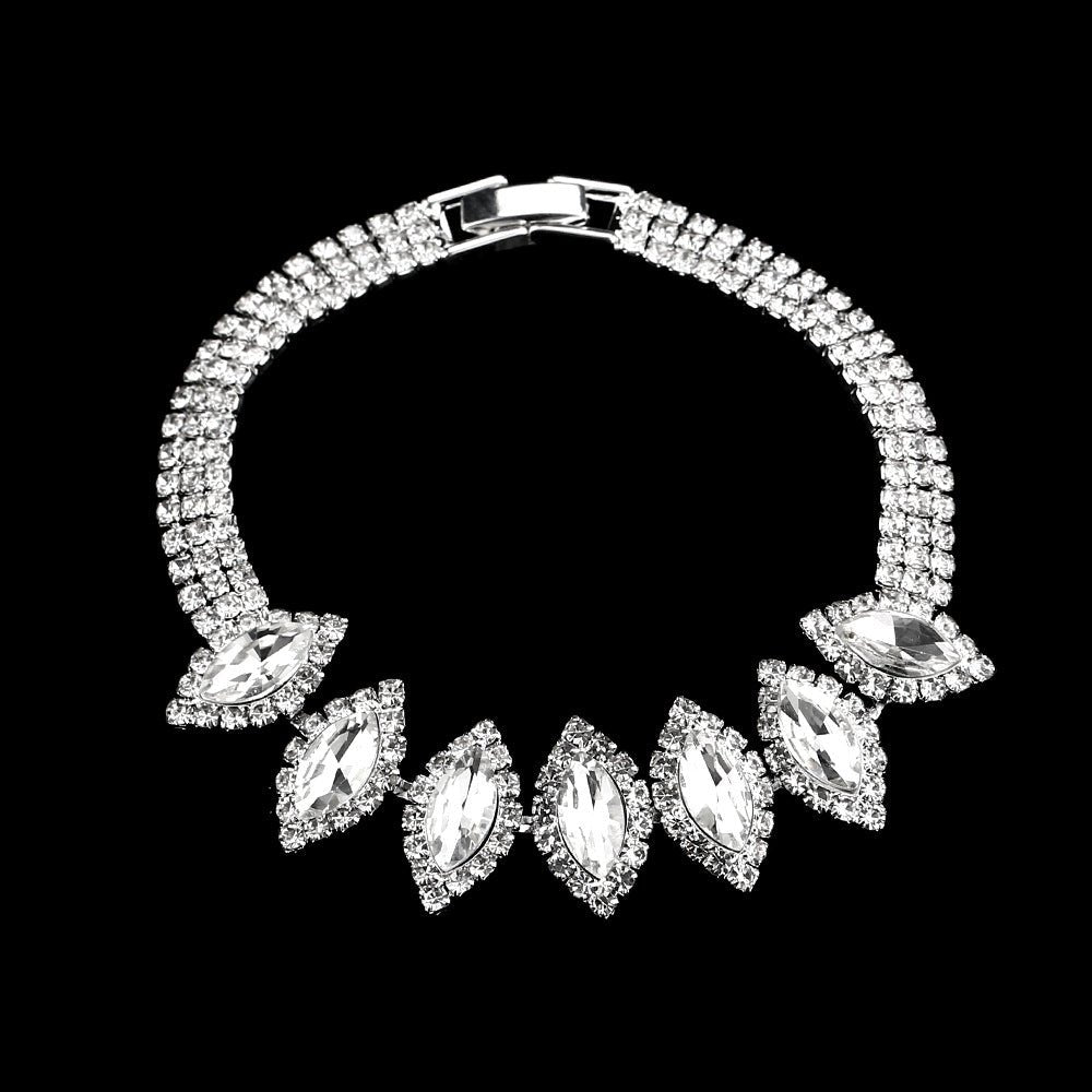 Mariam's Collection MAC181 Brilliant Full Diamond Zircon Drop Necklace And Earrings — color detail