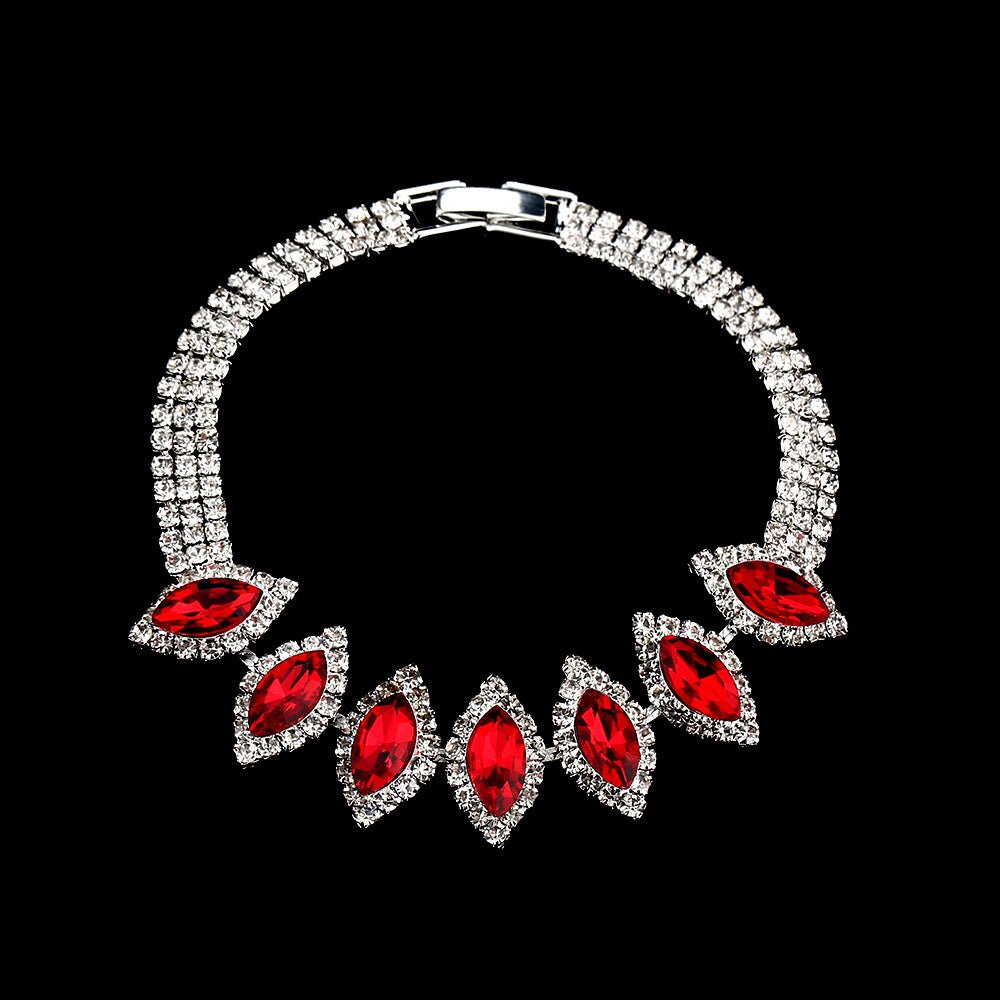 Mariam's Collection MAC181 Brilliant Full Diamond Zircon Drop Necklace And Earrings — comparison shot