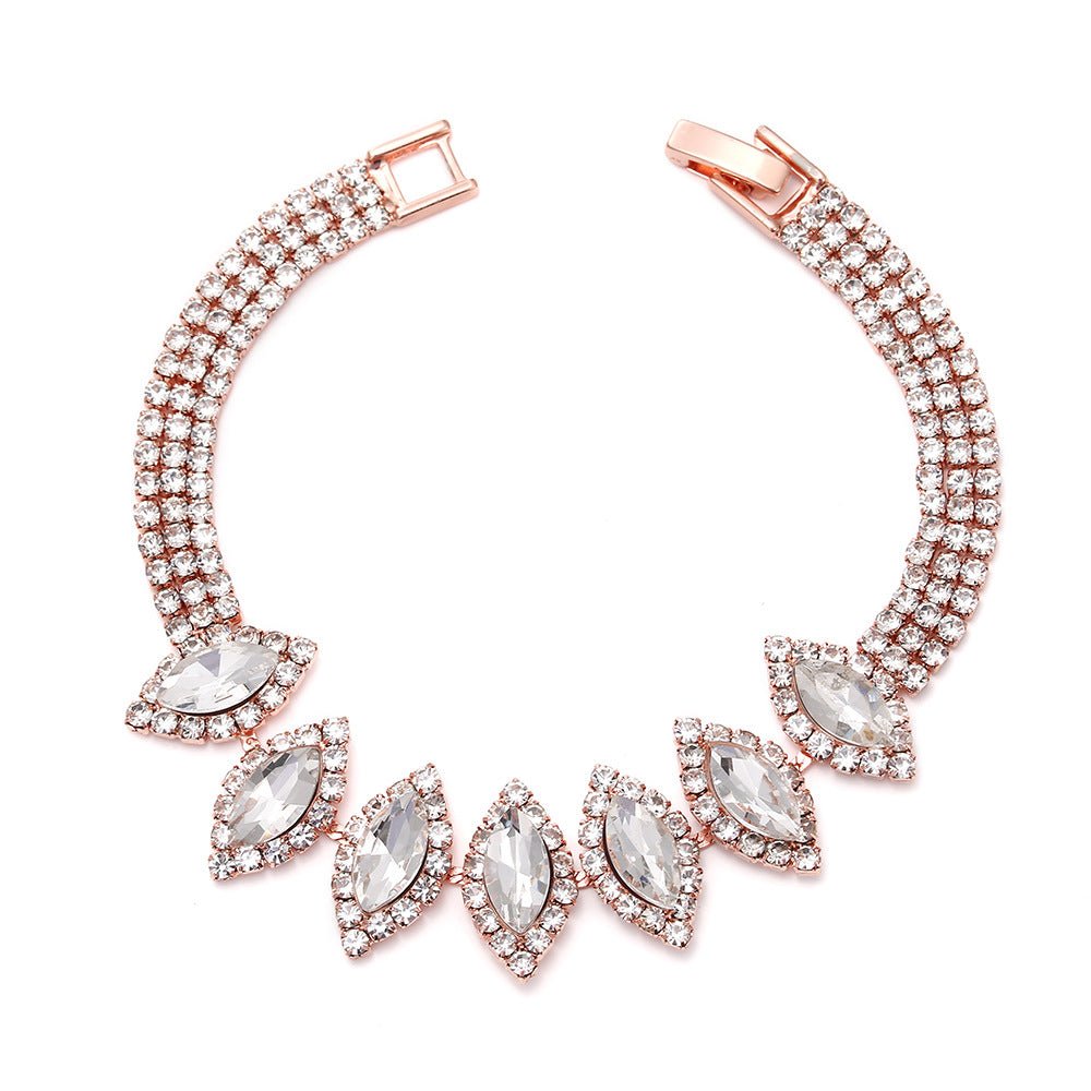 Mariam's Collection MAC181 Brilliant Full Diamond Zircon Drop Necklace And Earrings — side view