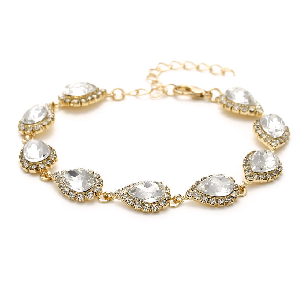 Mariam's Collection MAC181 Brilliant Full Diamond Zircon Drop Necklace And Earrings — alternative angle
