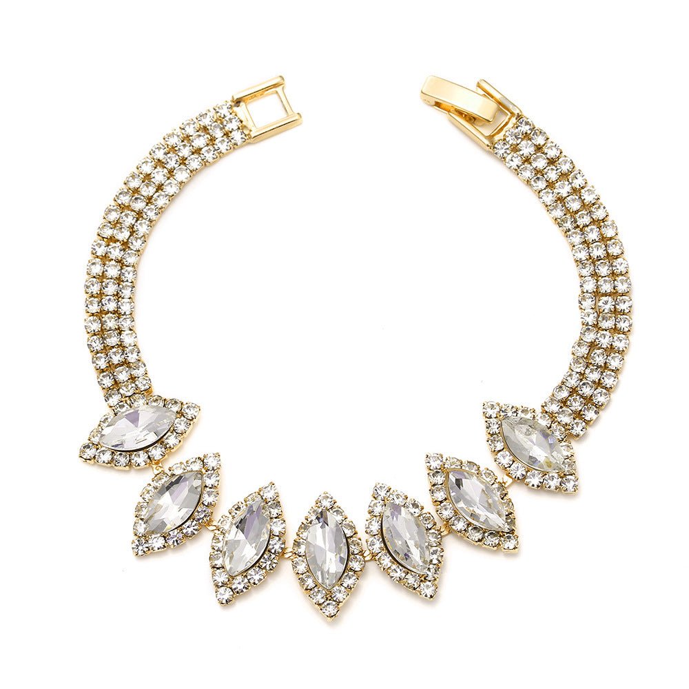 Mariam's Collection MAC181 Brilliant Full Diamond Zircon Drop Necklace And Earrings — back view