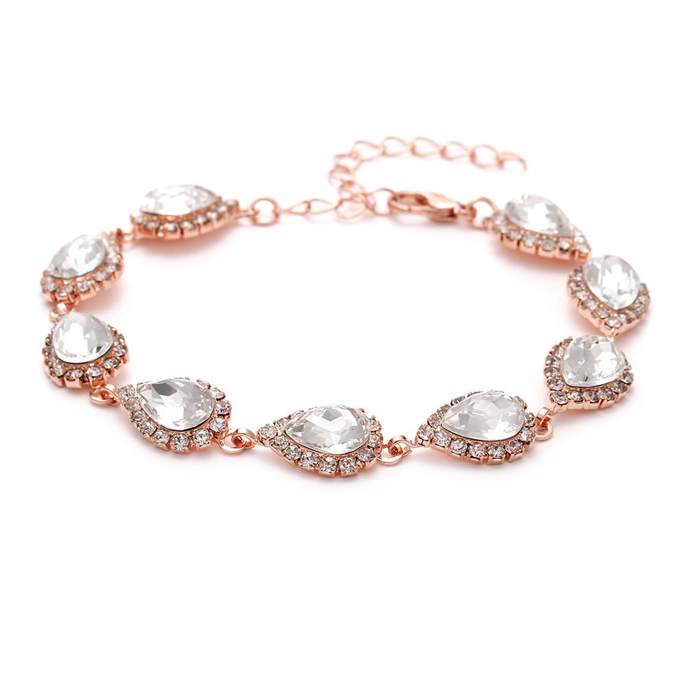 Mariam's Collection MAC181 Brilliant Full Diamond Zircon Drop Necklace And Earrings — in-use photo
