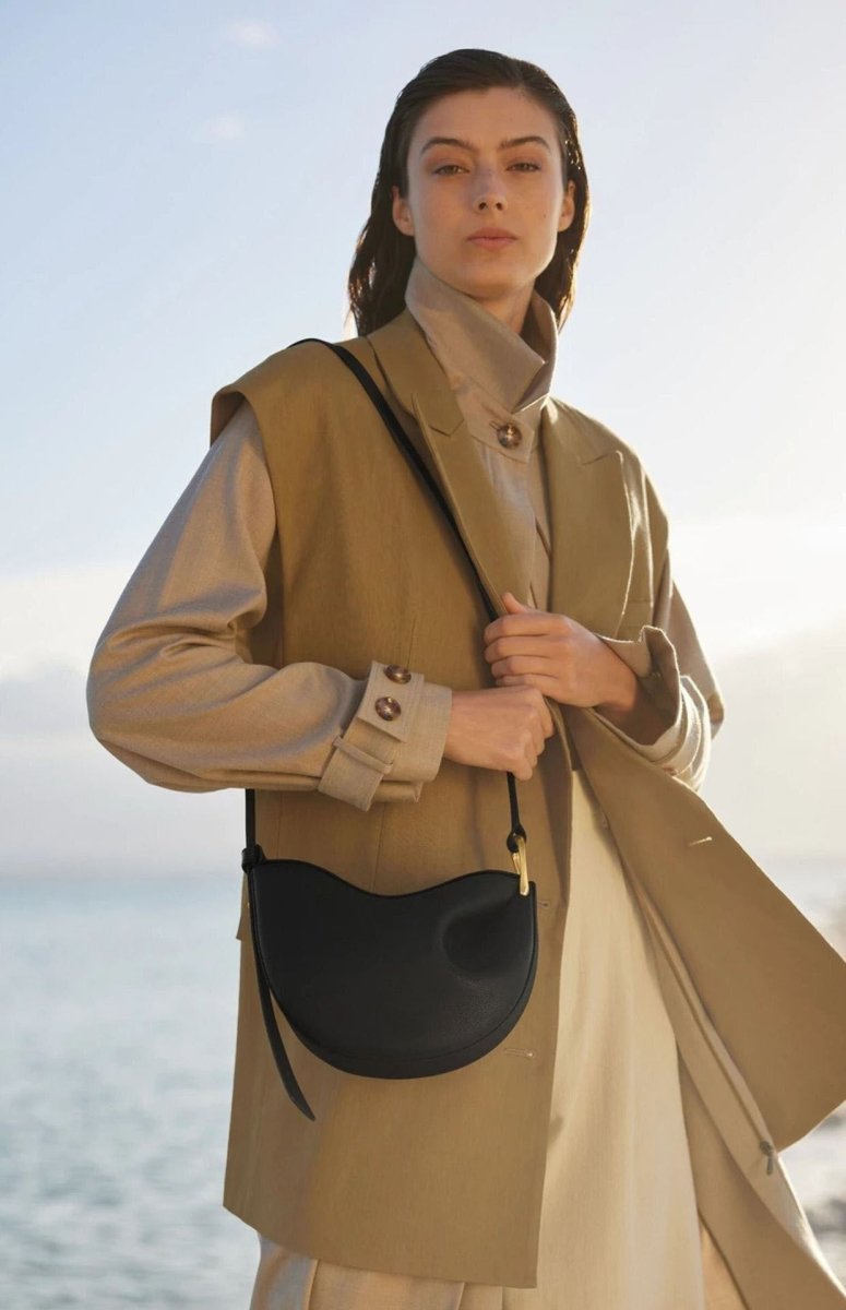 Mariam's Collection MAC182 Lychee Textured One-Shoulder Crossbody Saddle Bag — fabric or material detail