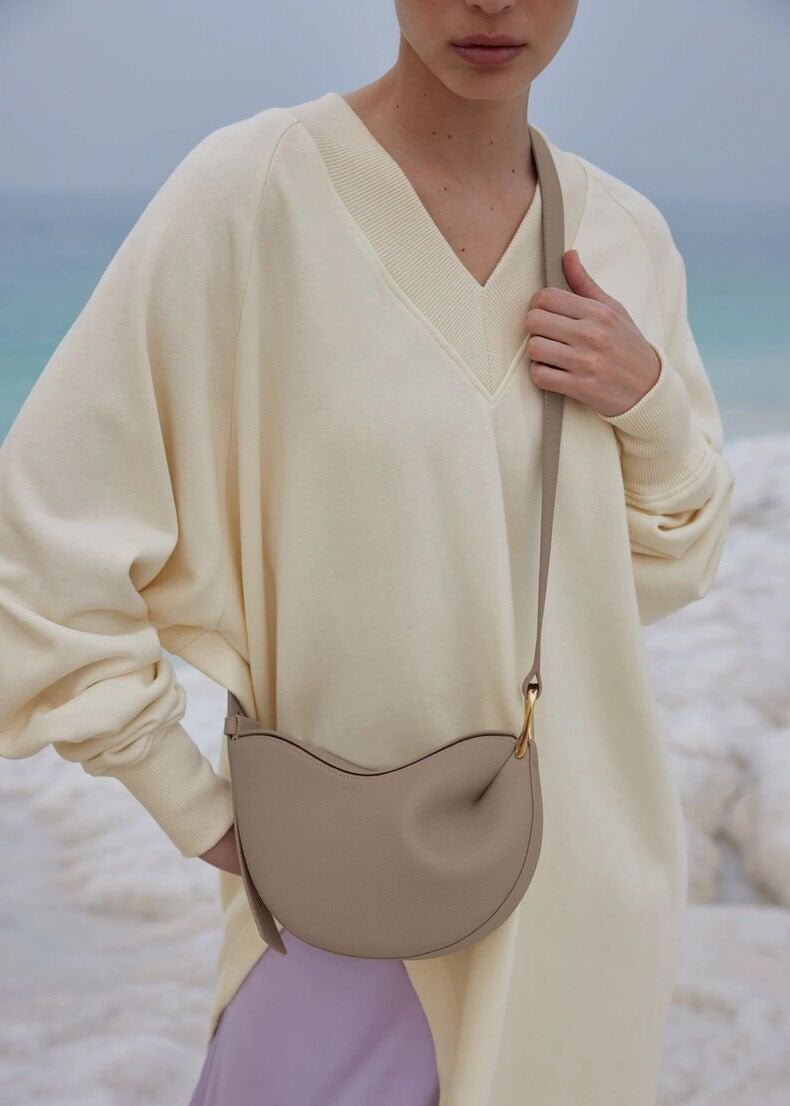 Mariam's Collection MAC182 Lychee Textured One-Shoulder Crossbody Saddle Bag — detail shot 8