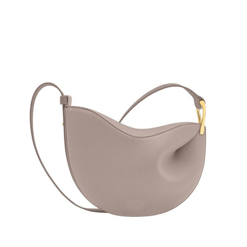 Mariam's Collection MAC182 Lychee Textured One-Shoulder Crossbody Saddle Bag — lifestyle worn / used context