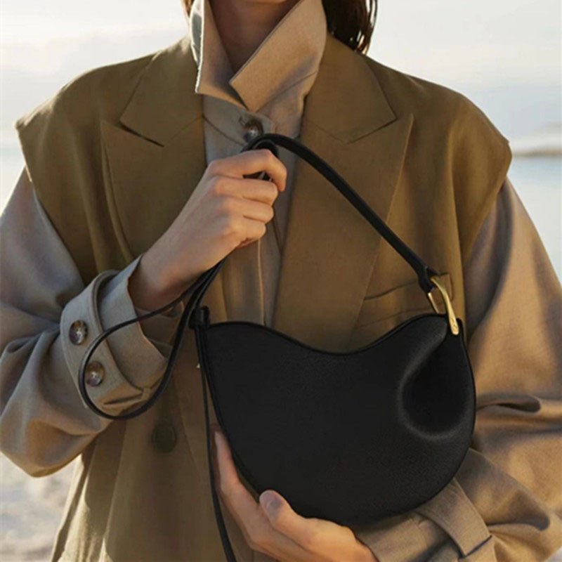 Mariam's Collection MAC182 Lychee Textured One-Shoulder Crossbody Saddle Bag — main product shot