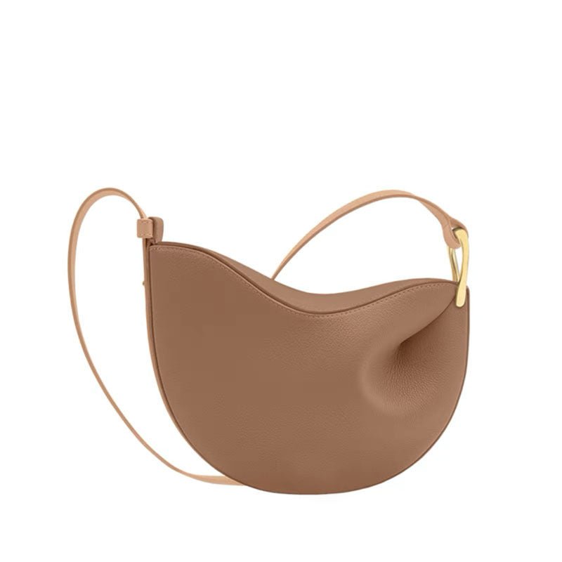 Mariam's Collection MAC182 Lychee Textured One-Shoulder Crossbody Saddle Bag — Mariam's Collection branding close-up