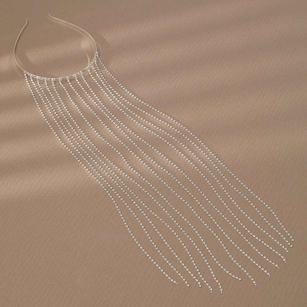 Mariam's Collection Mariam's Collection MAC185 Stylish Rhinestone Tassel Headband — construction detail