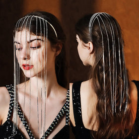 Mariam's Collection MAC185 Stylish Rhinestone Tassel Headband