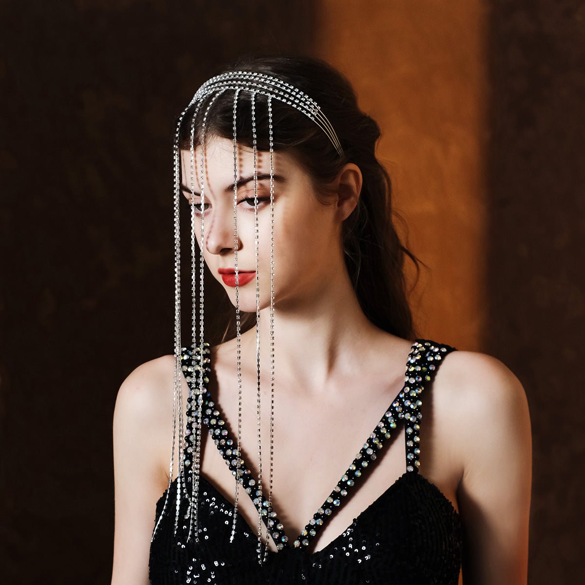 Mariam's Collection Mariam's Collection MAC185 Stylish Rhinestone Tassel Headband — detail shot 8