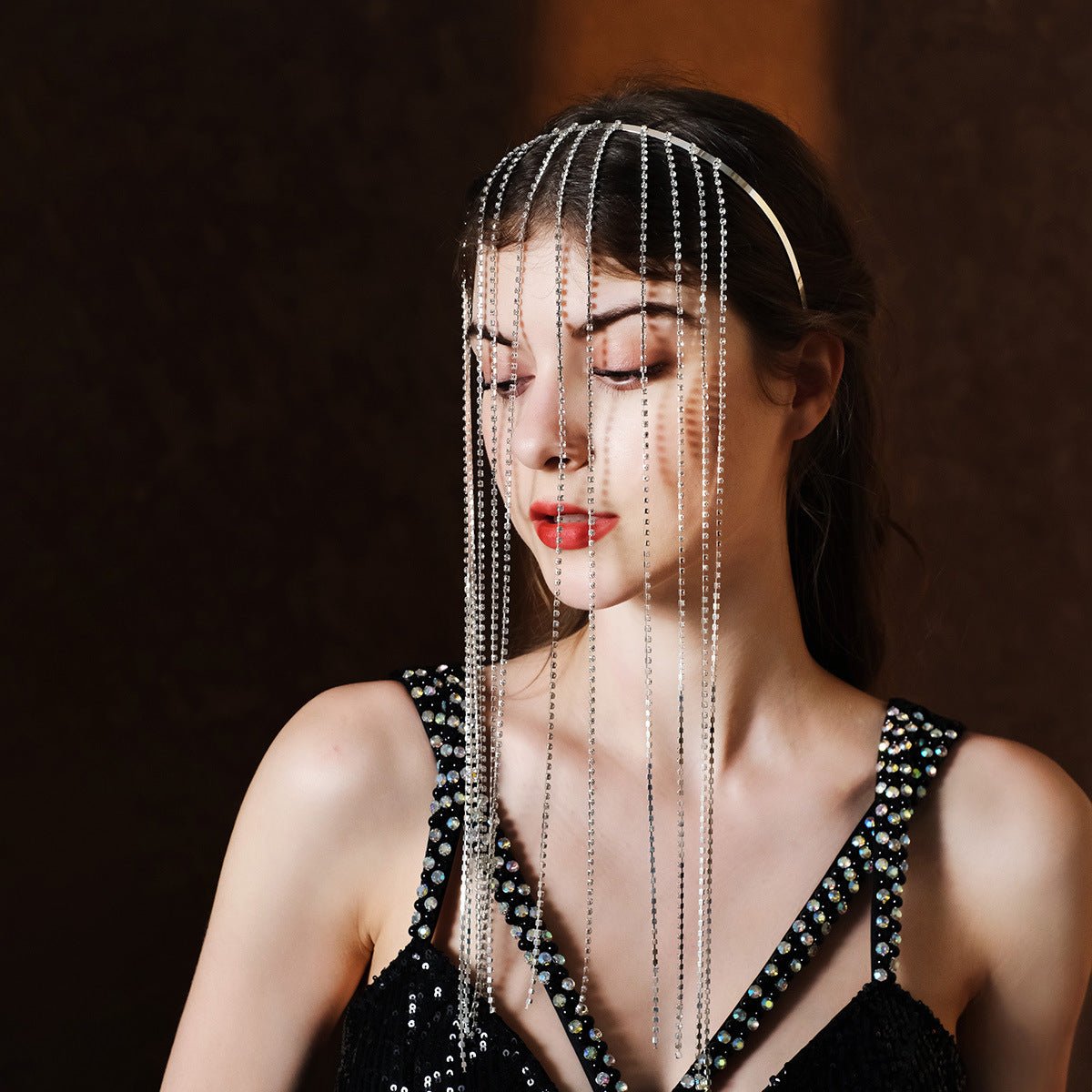 Mariam's Collection Mariam's Collection MAC185 Stylish Rhinestone Tassel Headband — detail shot 7