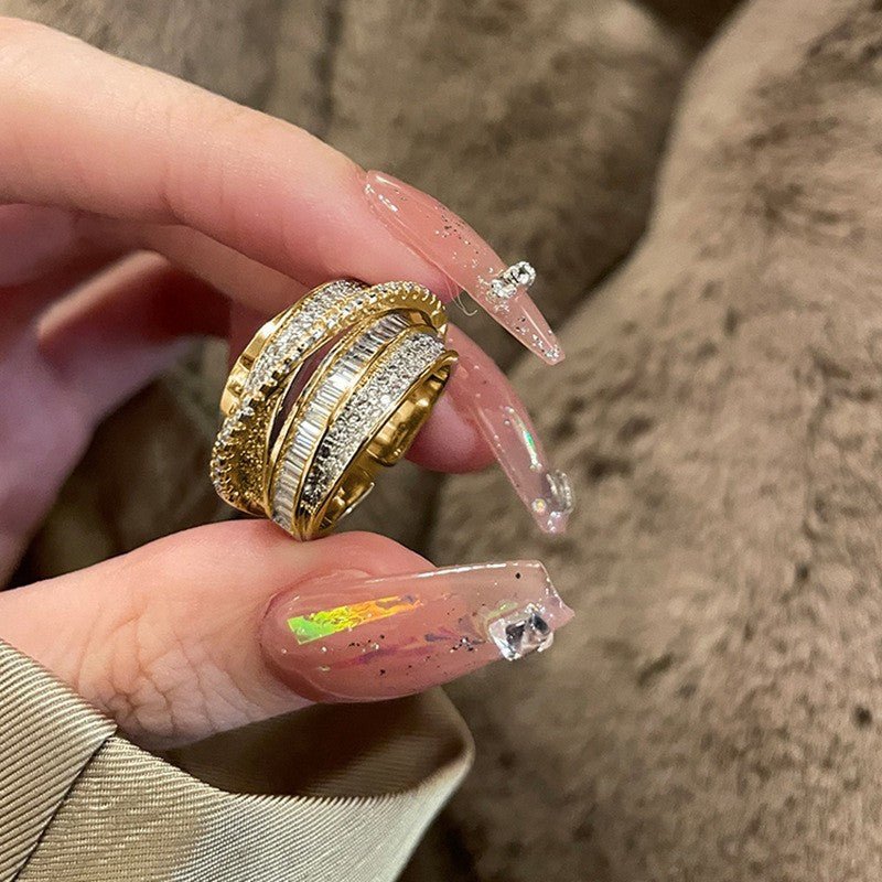 Mariam's Collection MAC187 Copper Sset Zircon Personalized Multi-Layered Open Ring — detail shot 9