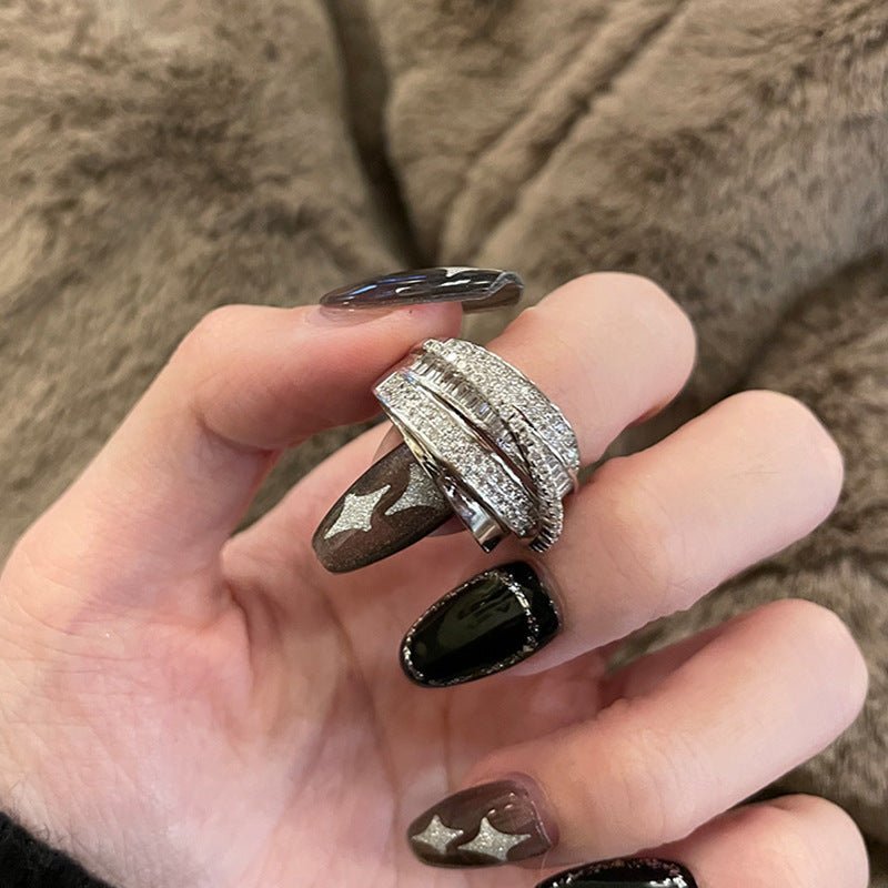 Mariam's Collection MAC187 Copper Sset Zircon Personalized Multi-Layered Open Ring — construction detail