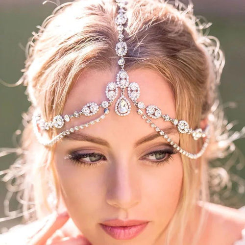 MAC188 Rhinestone Multi-Layered Drop Headband