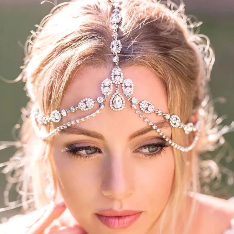Mariam's Collection Mariam's Collection MAC188 Rhinestone Multi-Layered Drop Headband — detail shot 6