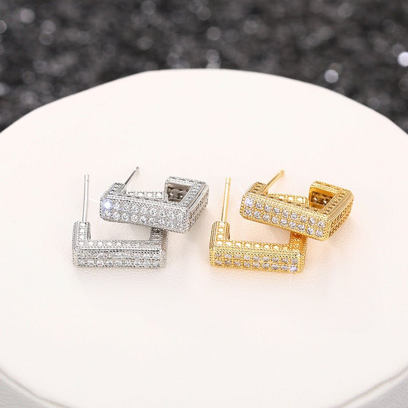 Mariam's Collection Micropaved Diamond Super Flash Geometric High-End Earrings(MAC190) — product category context