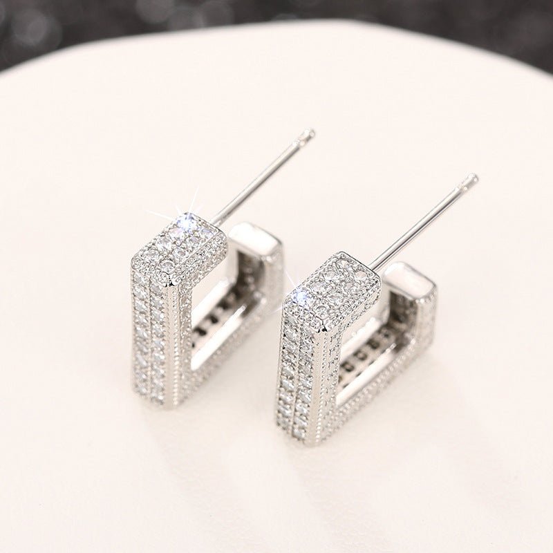 Mariam's Collection Micropaved Diamond Super Flash Geometric High-End Earrings(MAC190) — detail shot 9