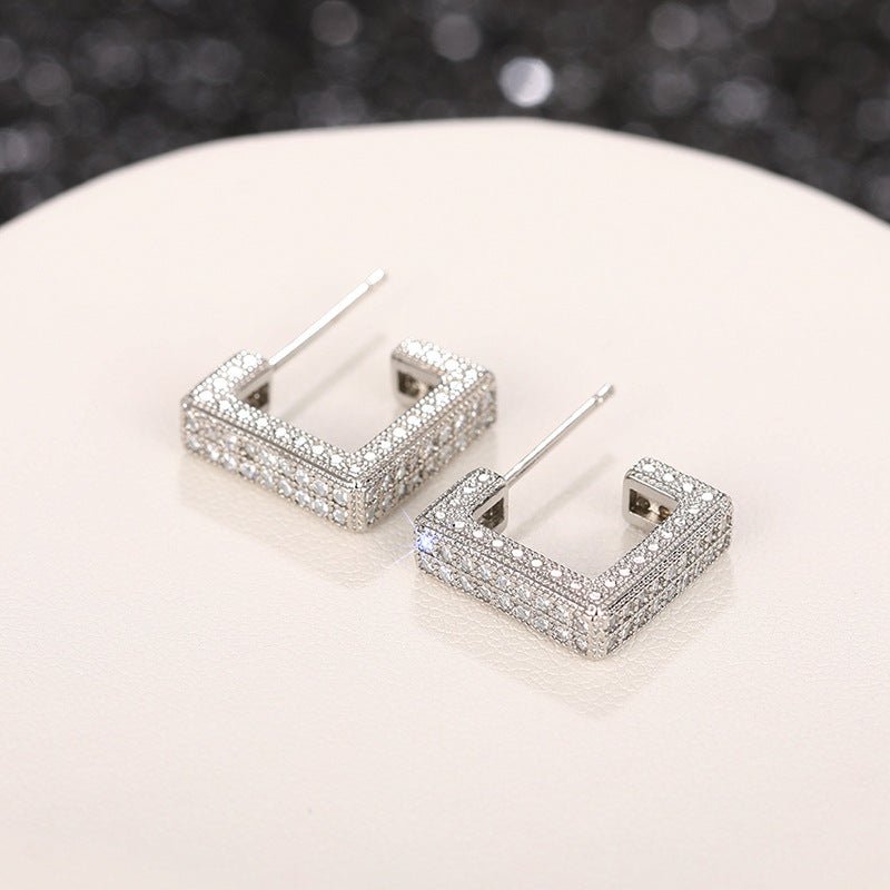 Mariam's Collection Micropaved Diamond Super Flash Geometric High-End Earrings(MAC190) — detail shot 8