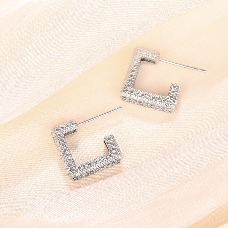 Mariam's Collection Micropaved Diamond Super Flash Geometric High-End Earrings(MAC190) — detail shot 7