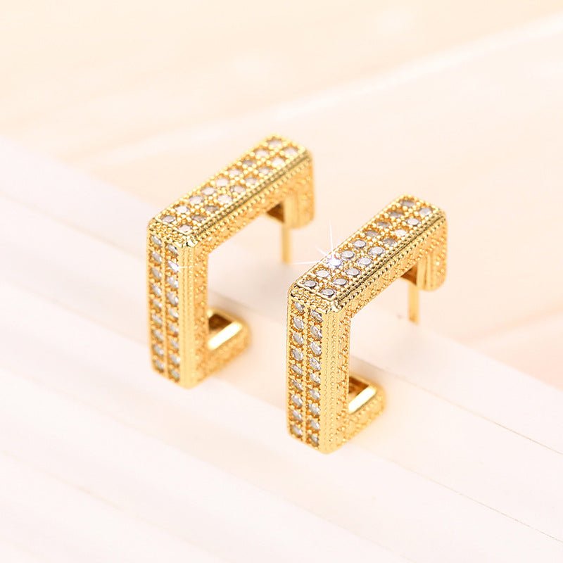 Mariam's Collection Micropaved Diamond Super Flash Geometric High-End Earrings(MAC190) — comparison shot