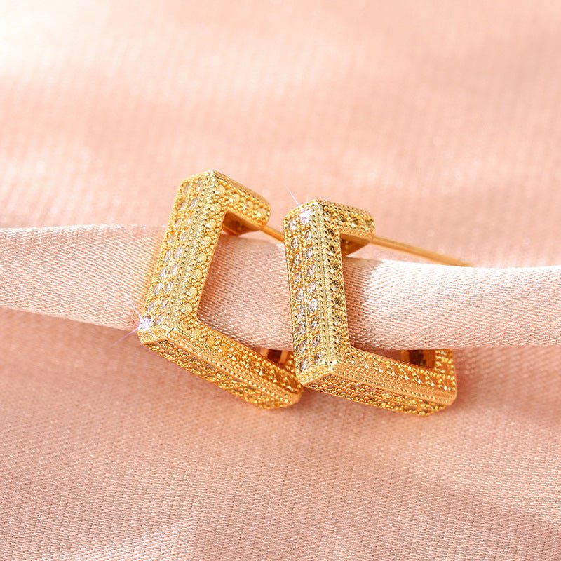 Mariam's Collection Micropaved Diamond Super Flash Geometric High-End Earrings(MAC190) — main product shot