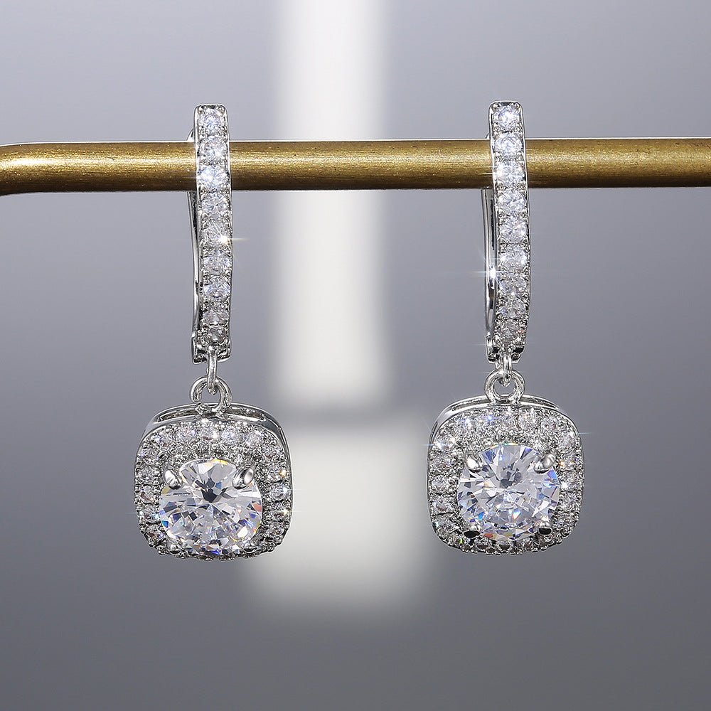 Mariam's Collection Mariam's Collection Micropaved Zirconia Versatile Earrings(MAC191) — product on model